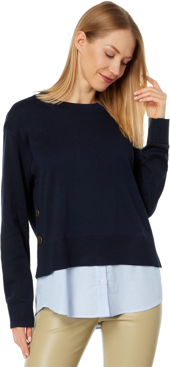 

Свитер Stripe Twofer Tommy Hilfiger, цвет Sky Captain/Cornflower Blue/White
