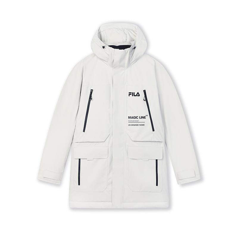 

FILA Оригинальная пуховая куртка мужская бледно-белая серая, Soft White Gray