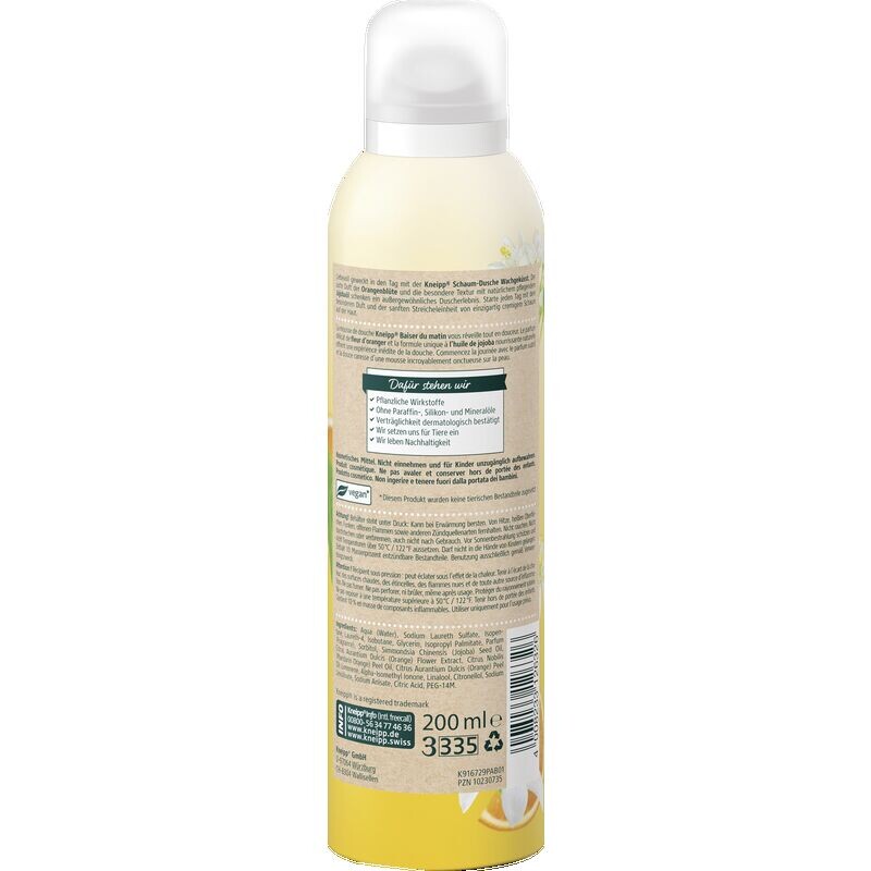Пена для душа Awake Kissed Orange Blossom - Масло жожоба Kneipp, 200 ml — фото 2