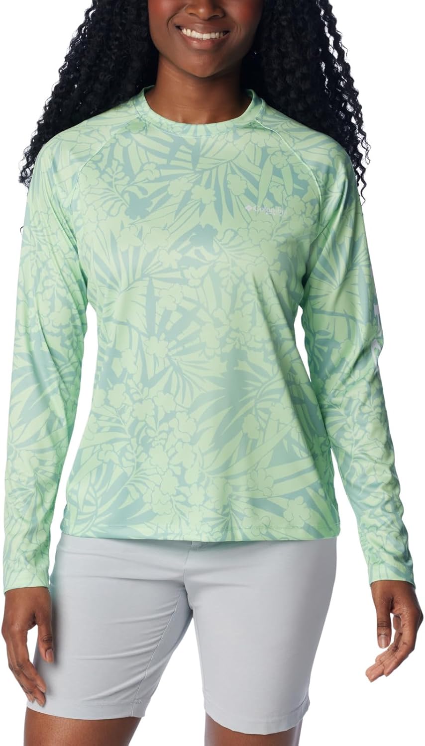 

Женская футболка Columbia Super Tidal с длинным рукавом, New Mint Tropictones