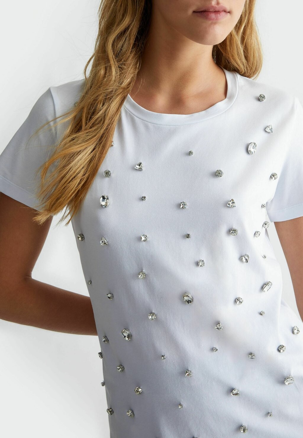 

Футболка с принтом WITH RHINESTONES LIU JO, белый