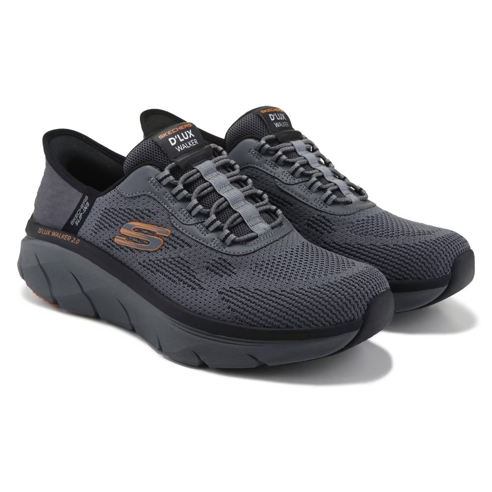 Широкие кроссовки Slip-Ins d'lux walker 2.0 Skechers, серый — фото 2