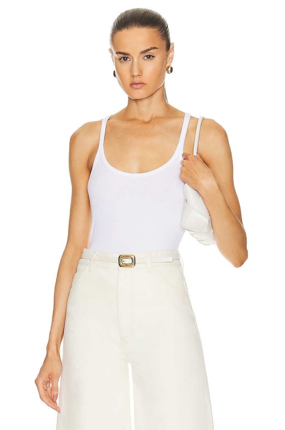 

Топ Enza Costa Silk Knit U Tank, белый