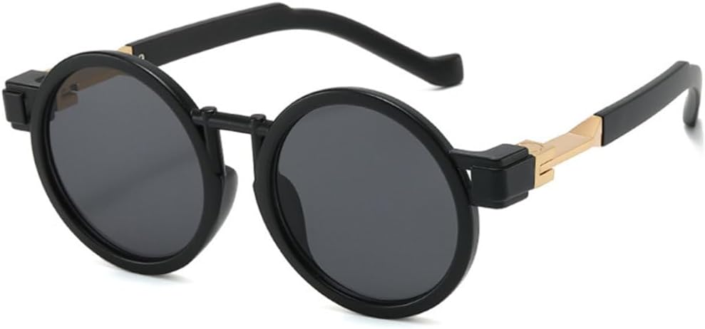 

Модные круглые солнцезащитные очки в стиле панк для женщин, ретро-очки с защитой от УФ-излучения UV400 для мужчин, трендовые прозрачные солнцезащитные очки с градиентным переходом TYUVIVO, Black Gray