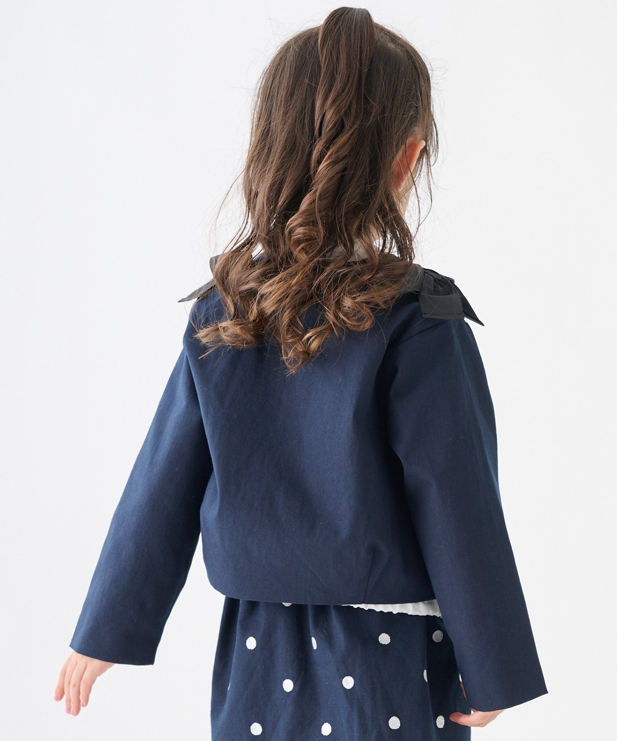 Короткая куртка с лентой Petit main, Navy blue — фото 4