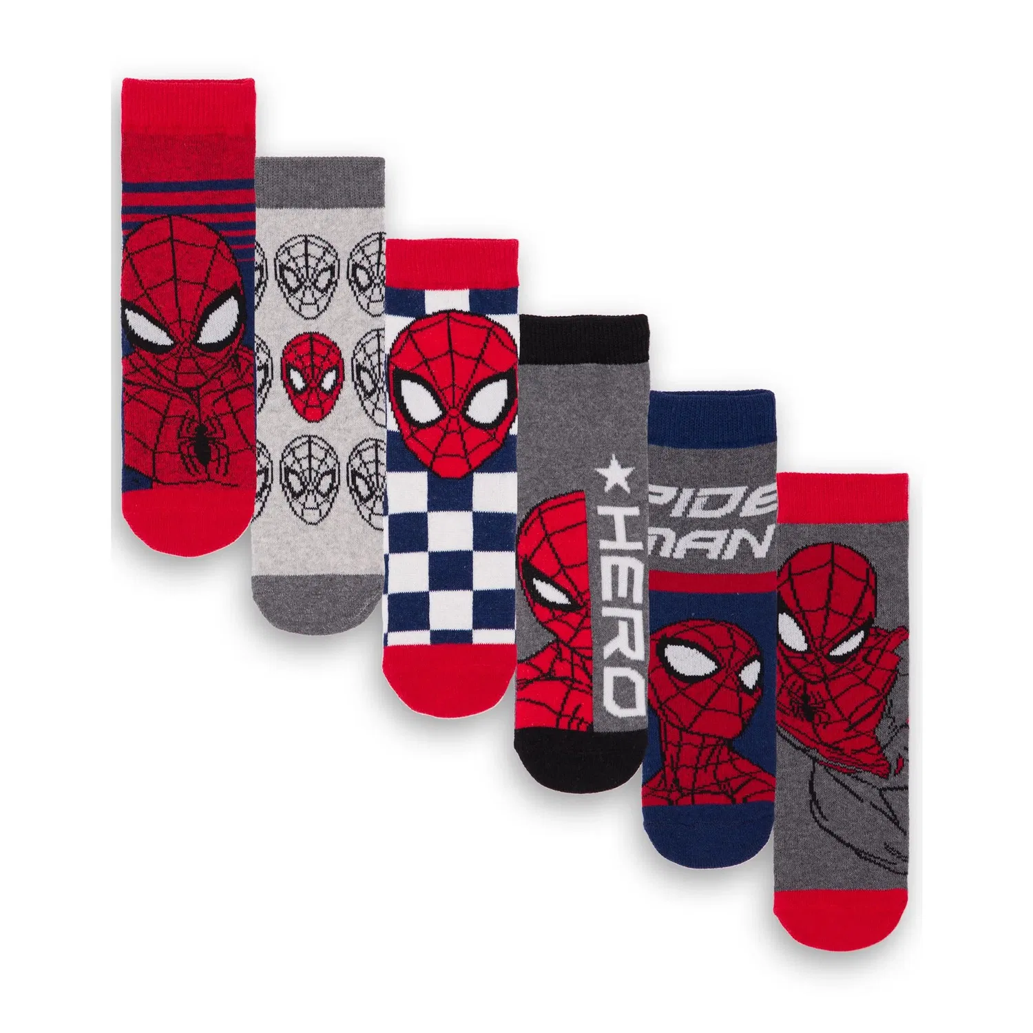 Носки детские Marvel Spider-Man 6 пар, мультиколор, мультиколор