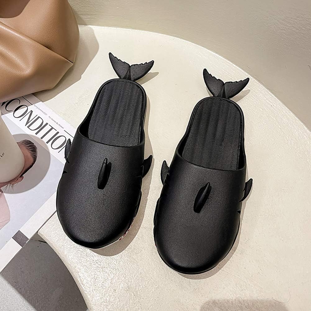 Тапочки Todoroki Shoto Shark, нескользящие, сабо, сандалии, тапочки в виде рыбок, пляжные тапочки для душа, тапочки в виде рыбок, унисекс, черный — фото 3