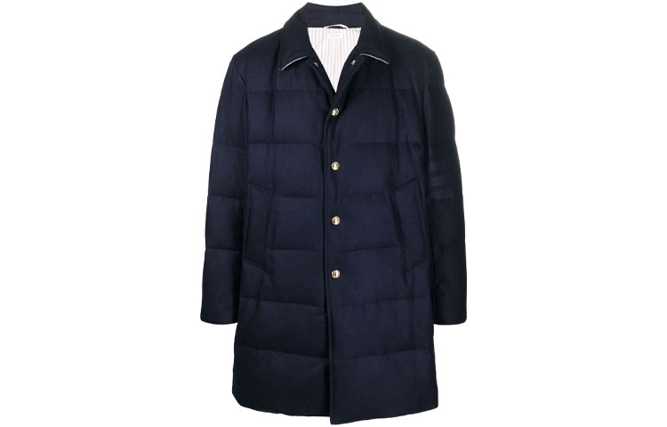 

THOM BROWNE Четырехполосная утепленная куртка, Blue