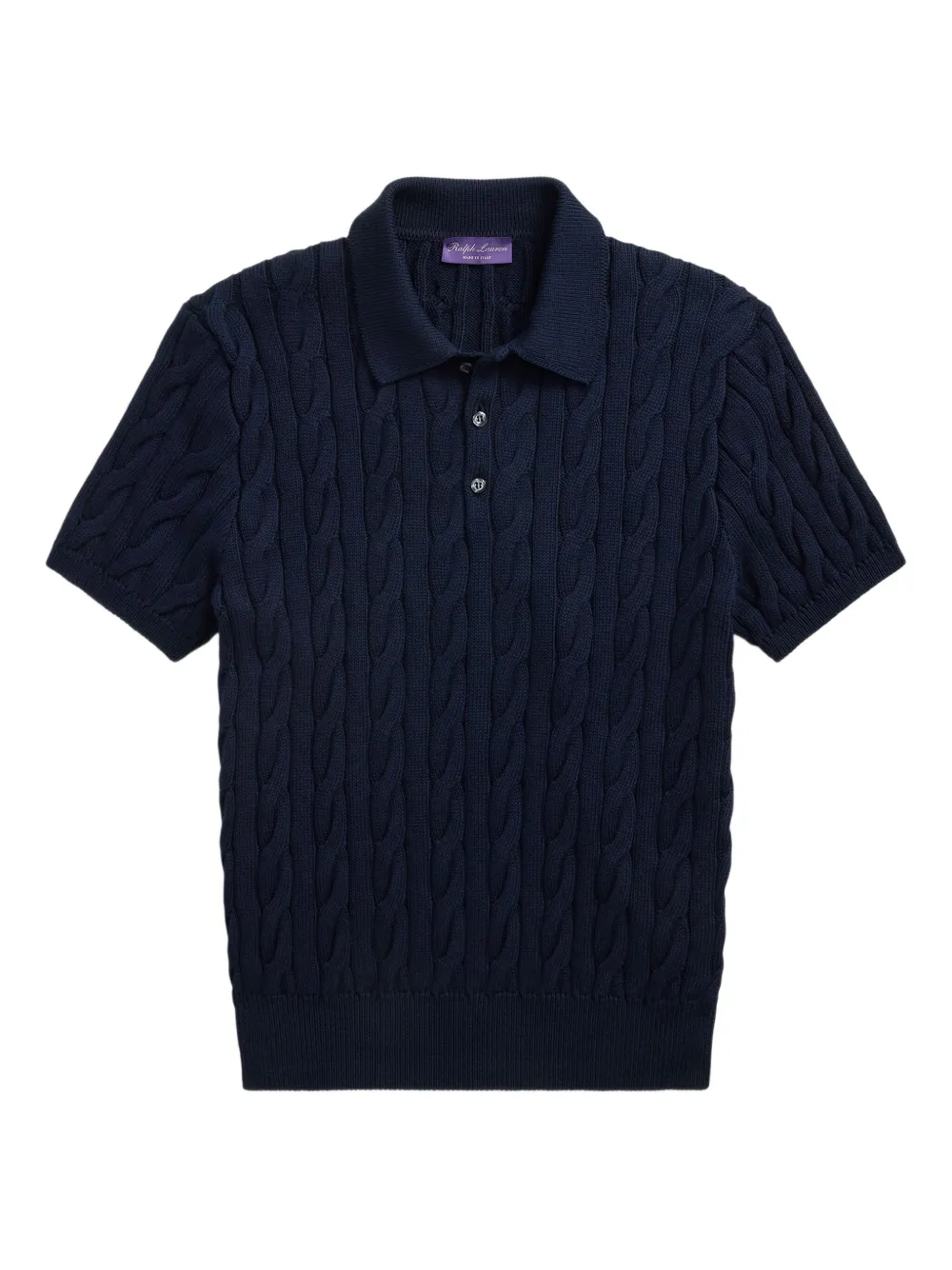

Рубашка поло фактурной вязки Ralph Lauren Purple Label, синий