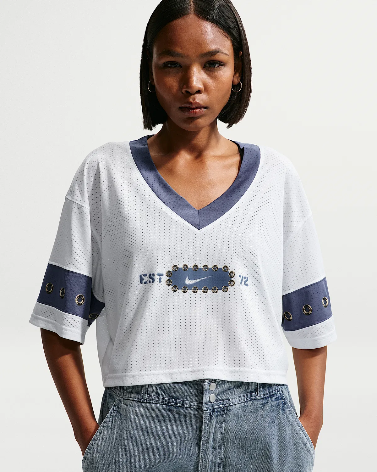 Женский укороченный топ Nike Sportswear, Off White/Diffused Blue