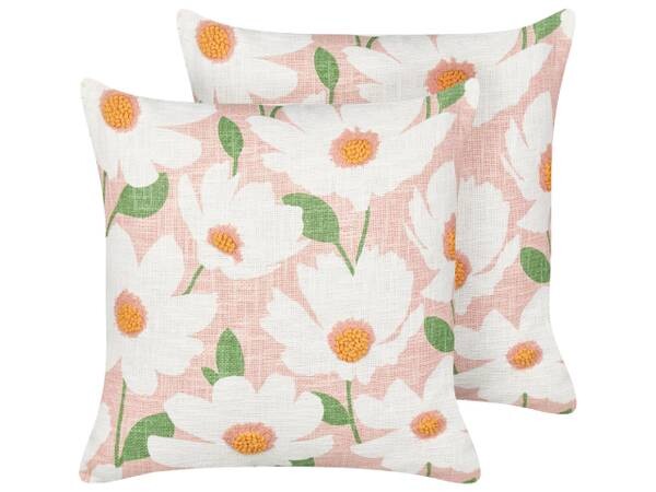 

Подушка Beliani 2 шт JATROPHA, 45x45x45 см цвет grün/orange/pink/weiß