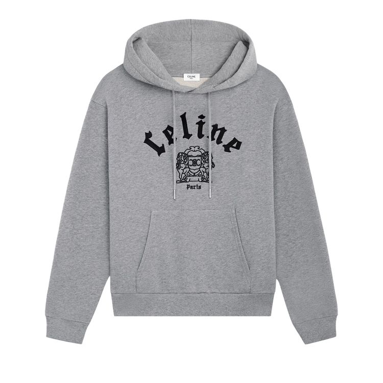

Худи CELINE Loose Blason Hoodie 'Grey Melange/Black', серый