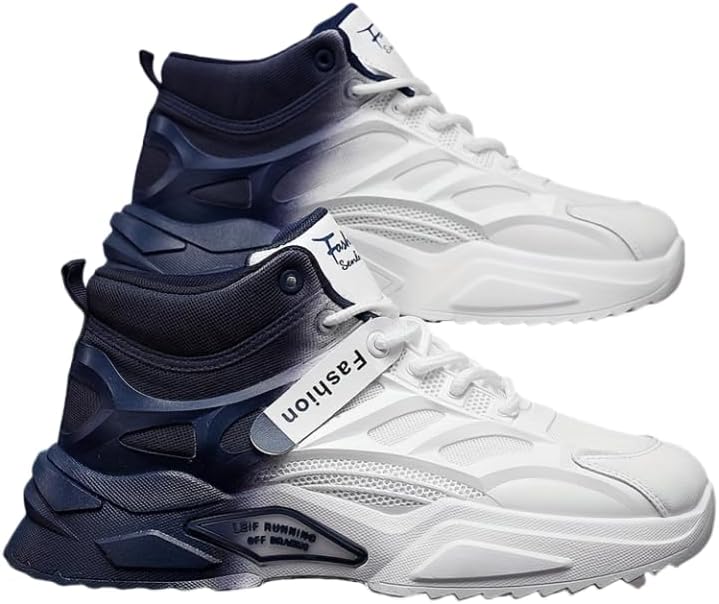 

Мужские высокие кроссовки HHHCHPM с шнуровкой и градиентным дизайном, дышащие, синий