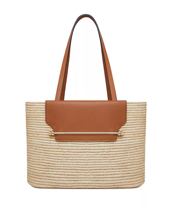 

Средняя плетеная сумка через плечо Strathberry, бежевый