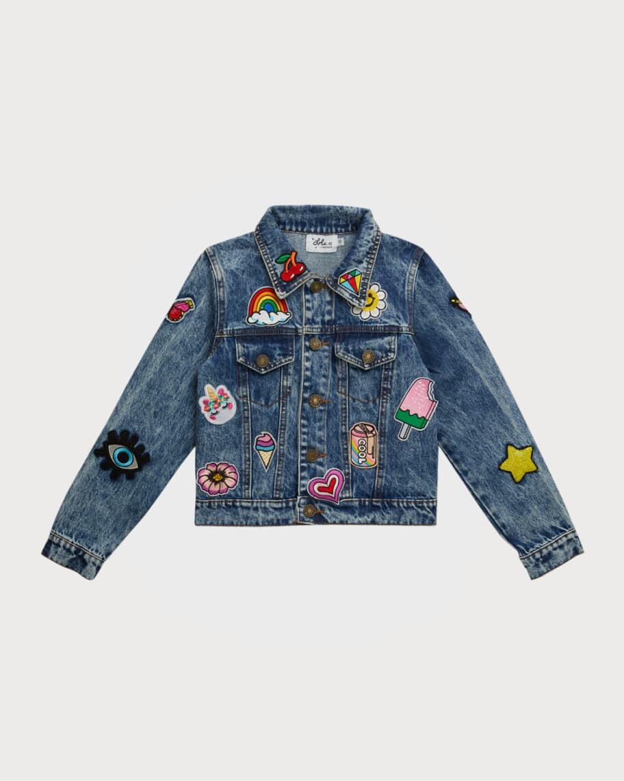 

Укороченная джинсовая куртка All About the Patch для девочек, размер 2–14 Lola + The Boys