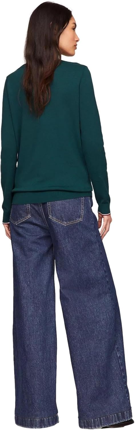 

Женский повседневный свитер Tommy Hilfiger Cable с вырезом-лодочкой, Cypress Green