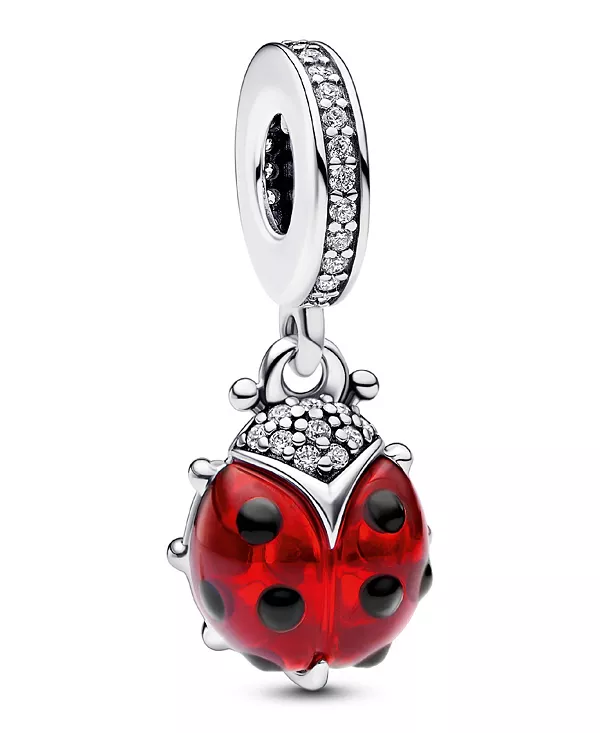 

Подвеска в виде красной божьей коровки из смешанных камней Pandora, red