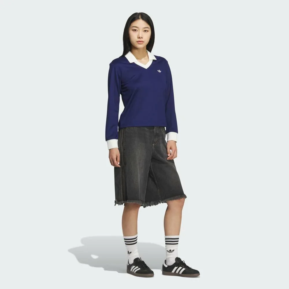 Футболка с V-образным вырезом и длинными рукавами Adidas, blue — фото 3
