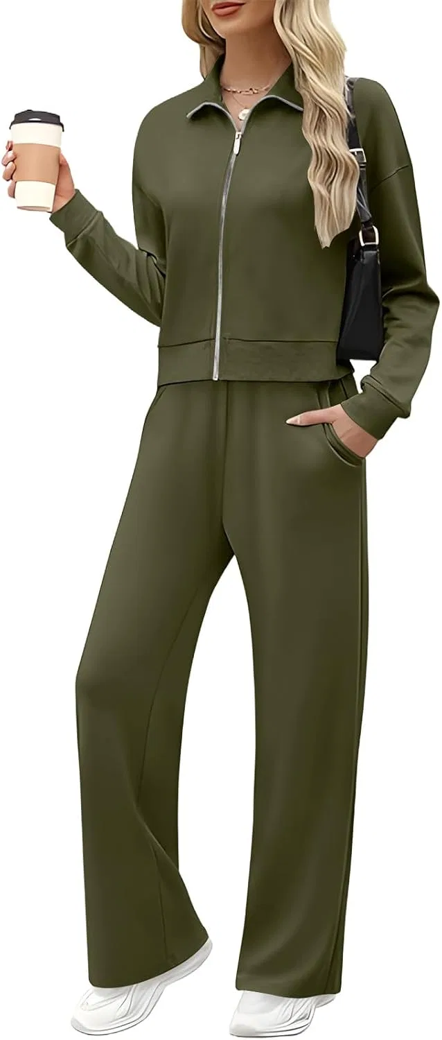 Спортивный костюм из флиса, длинный рукав, Army Green