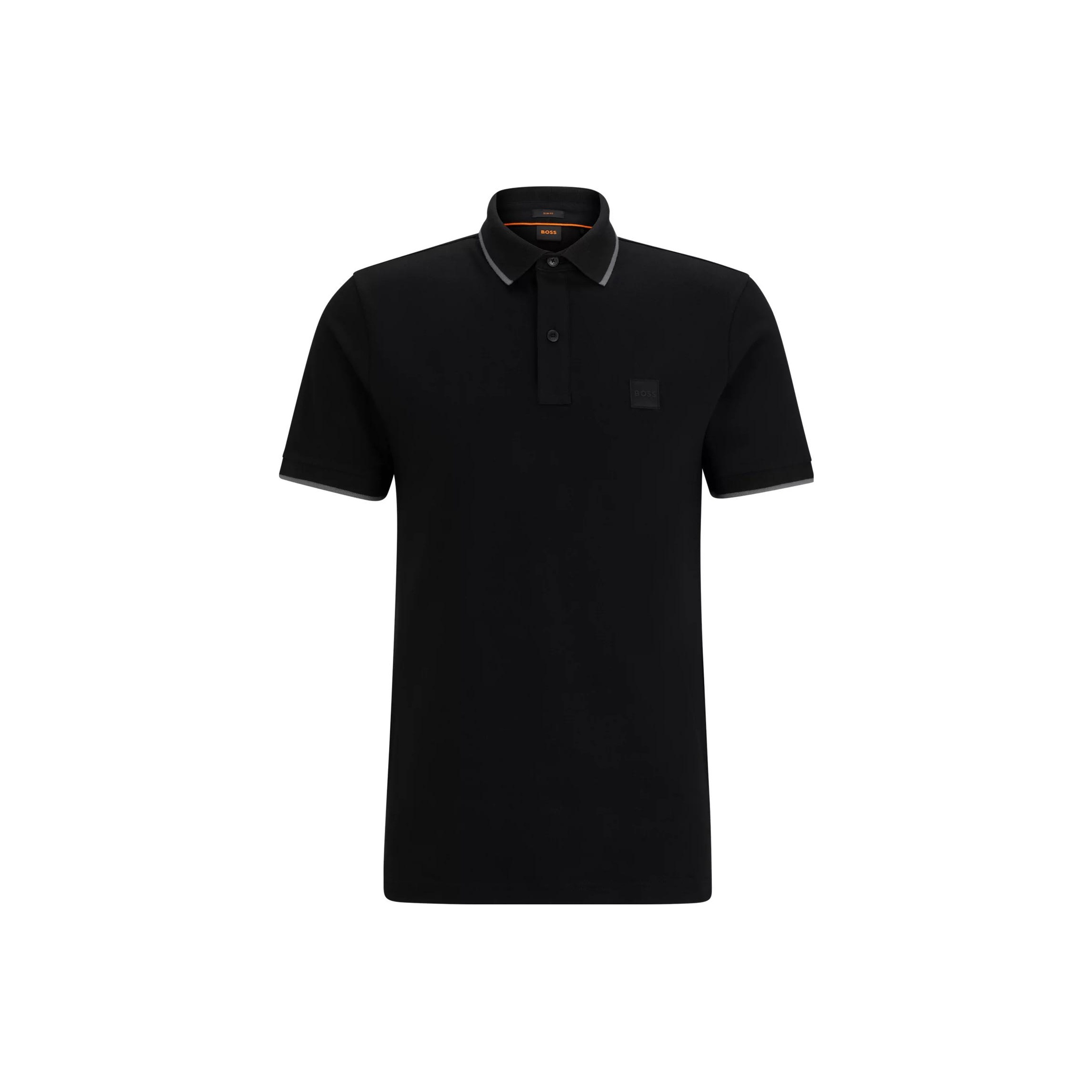 

Поло с вышитым логотипом босса HUGO BOSS, черный