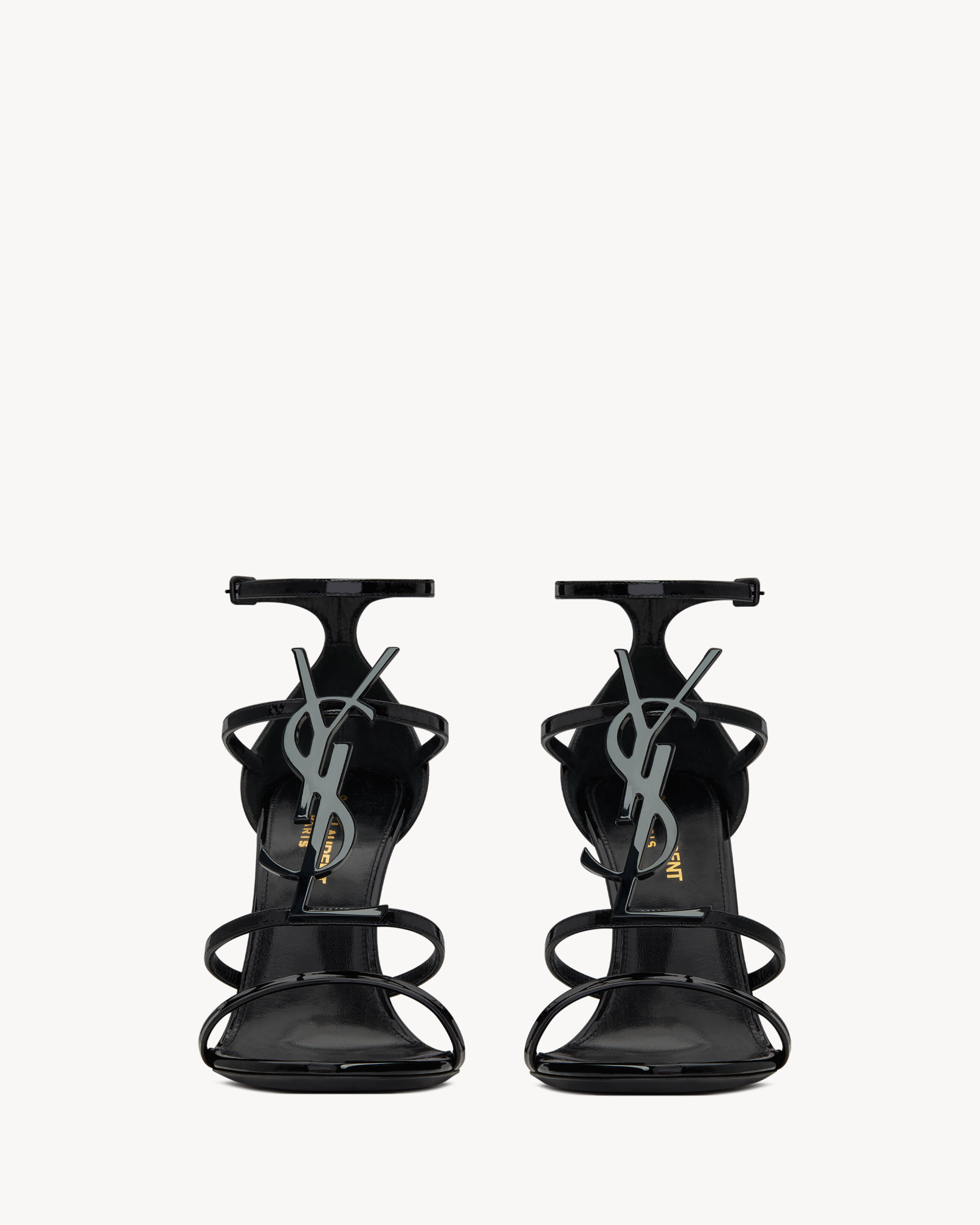 Босоножки CASSANDRA из лакированной кожи SAINT LAURENT, черный — фото 2
