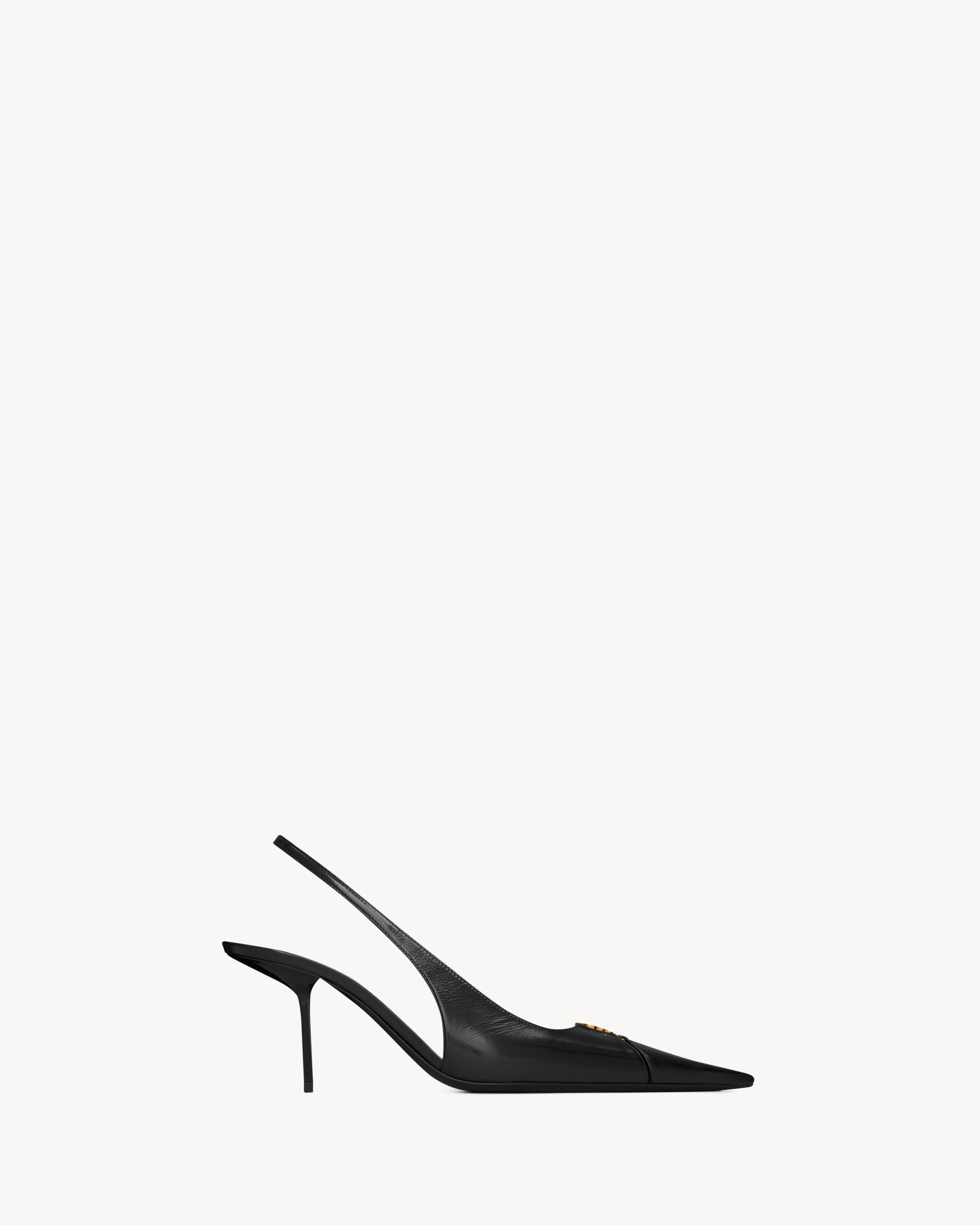 Туфли-лодочки с ремешком на пятке BABYLONE BRETEUIL из гладкой кожи Saint Laurent, черный