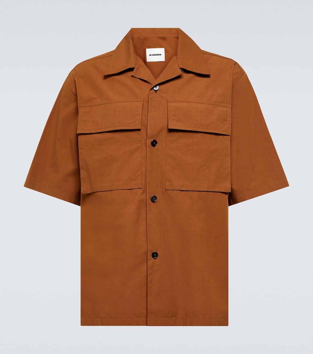 

Хлопковая рубашка Jil Sander, коричневый