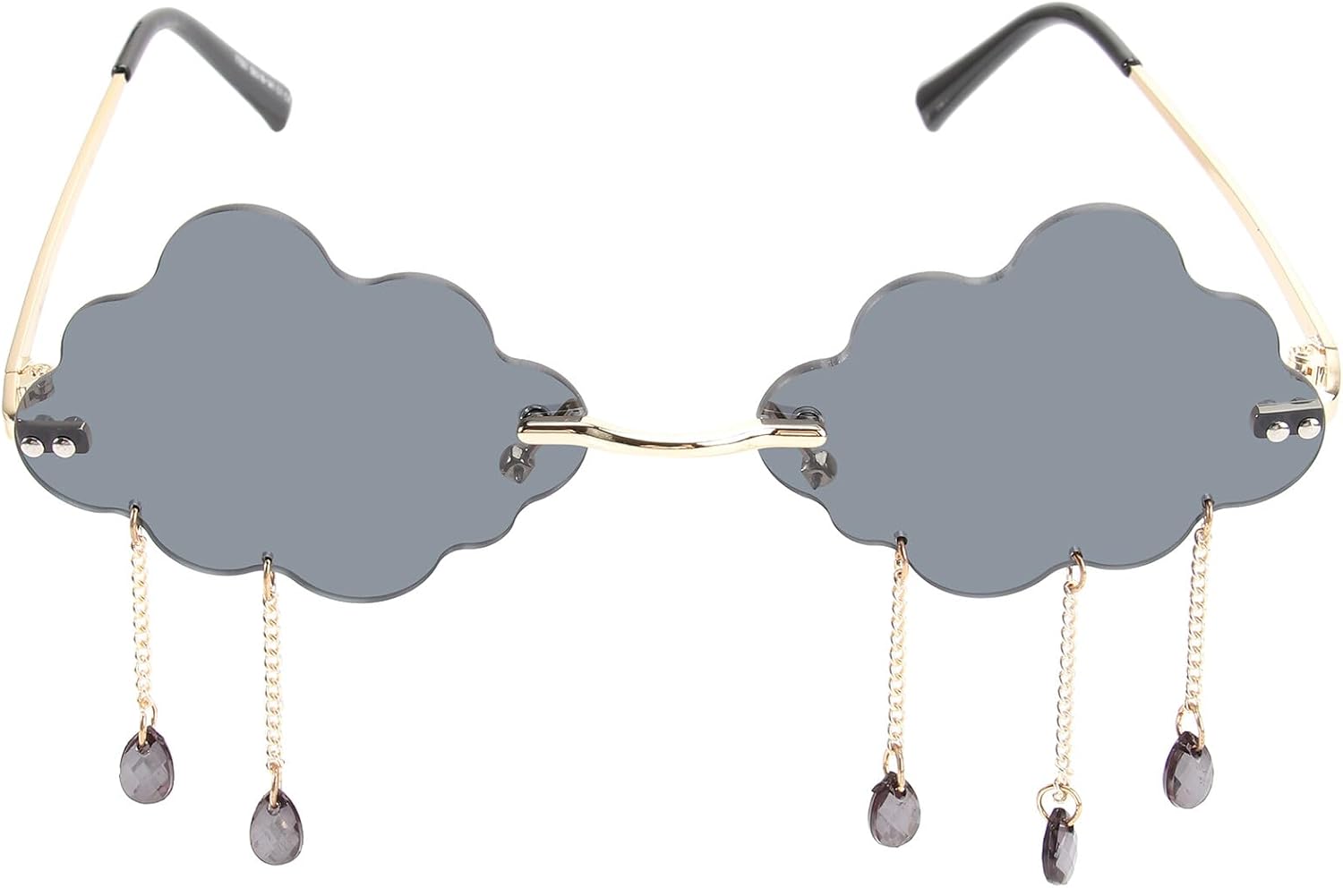 

Стильные солнцезащитные очки VILLCASE без оправы в форме облака с мягкими носовыми упорами для женщин. Аксессуар для фотосессий на открытом воздухе и пляжного отдыха, Black