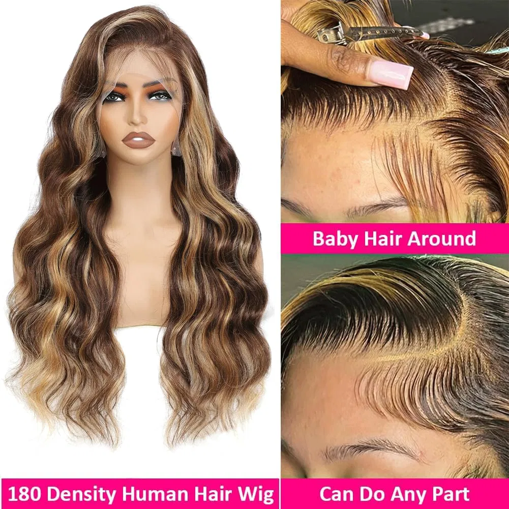 Парик из натуральных волос «Ombre Highlight» 180% плотности 32 дюйма Elee'S Hair — фото 2
