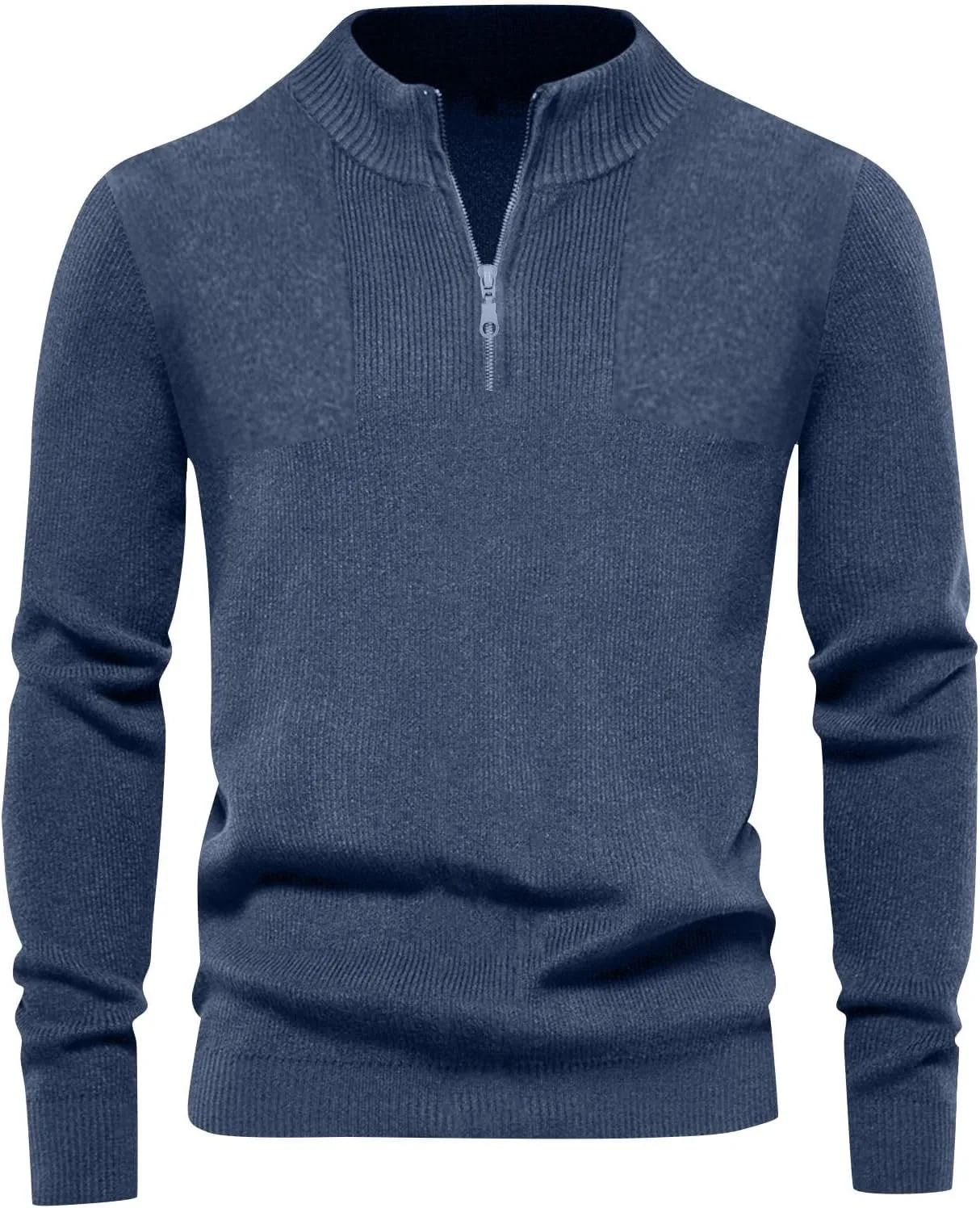 

Мужской свитер с четвертью молнии, Casual, Slim Fit, текстурированный RODYETQQ