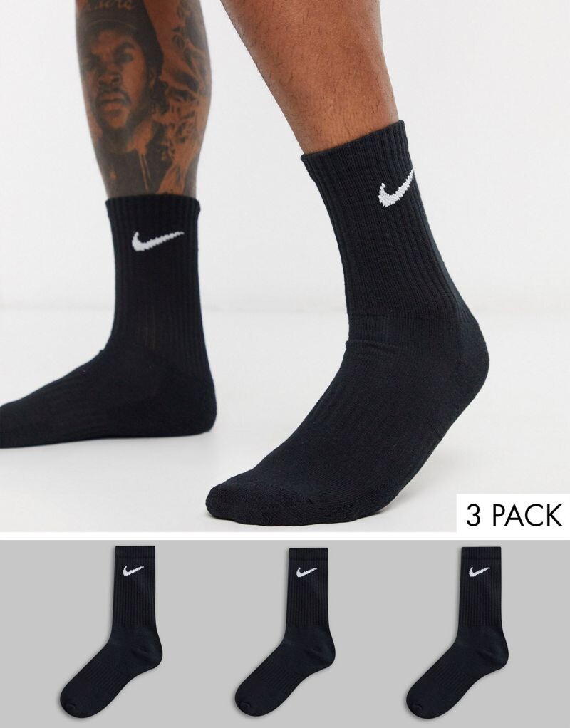 Набор из трех пар носков черного цвета Nike Everyday Cushioned