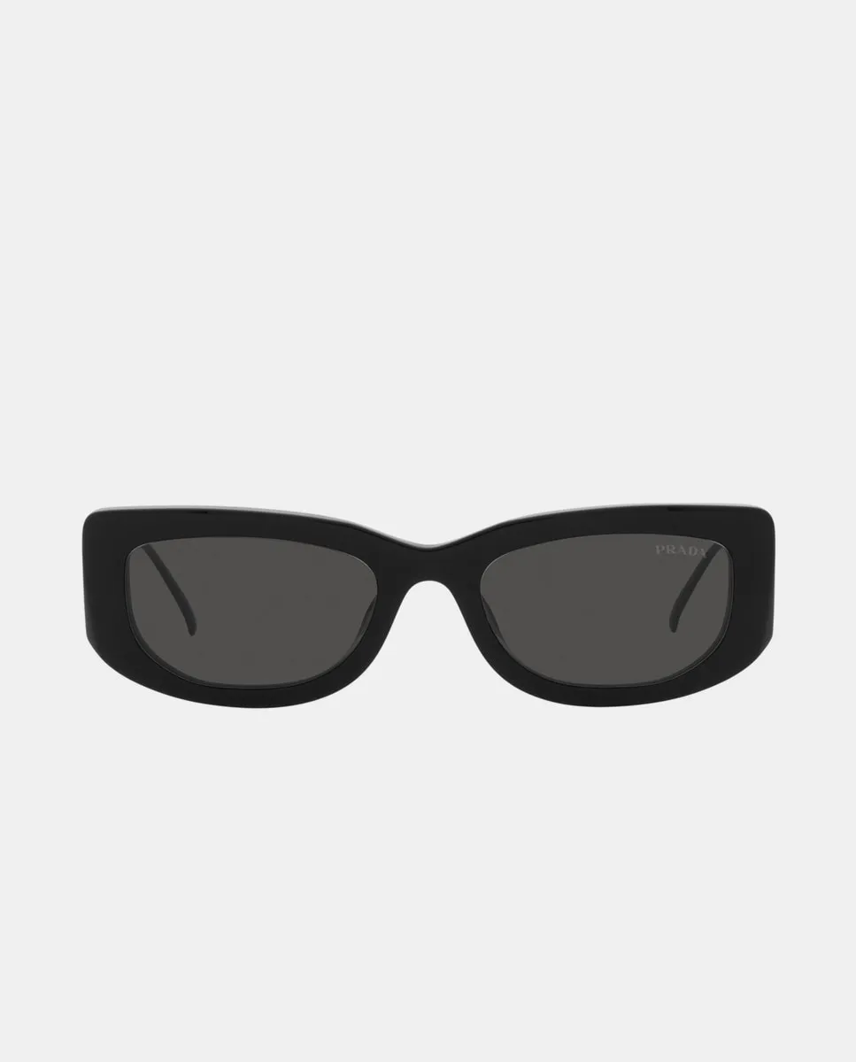 

Женские прямоугольные солнцезащитные очки из ацетата Prada, черный