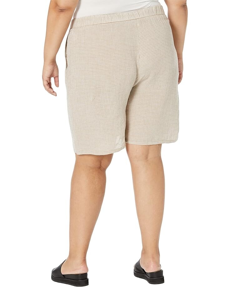 

Шорты Eileen Fisher Midthigh Shorts with Drawstring in Puckered Organic Linen, цвет Pebble