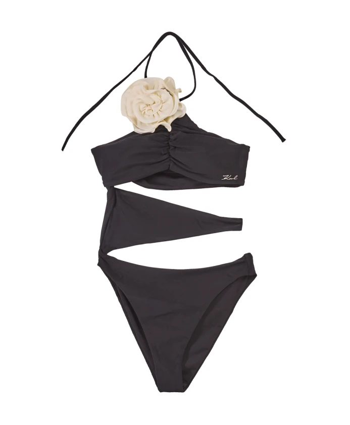 

Купальник с цветочным принтом Karl Lagerfeld, черный