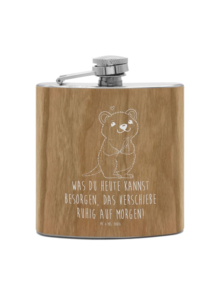 

Mr. & Mrs. Panda Фляжка Quokka Happy с надписью коричневого цвета