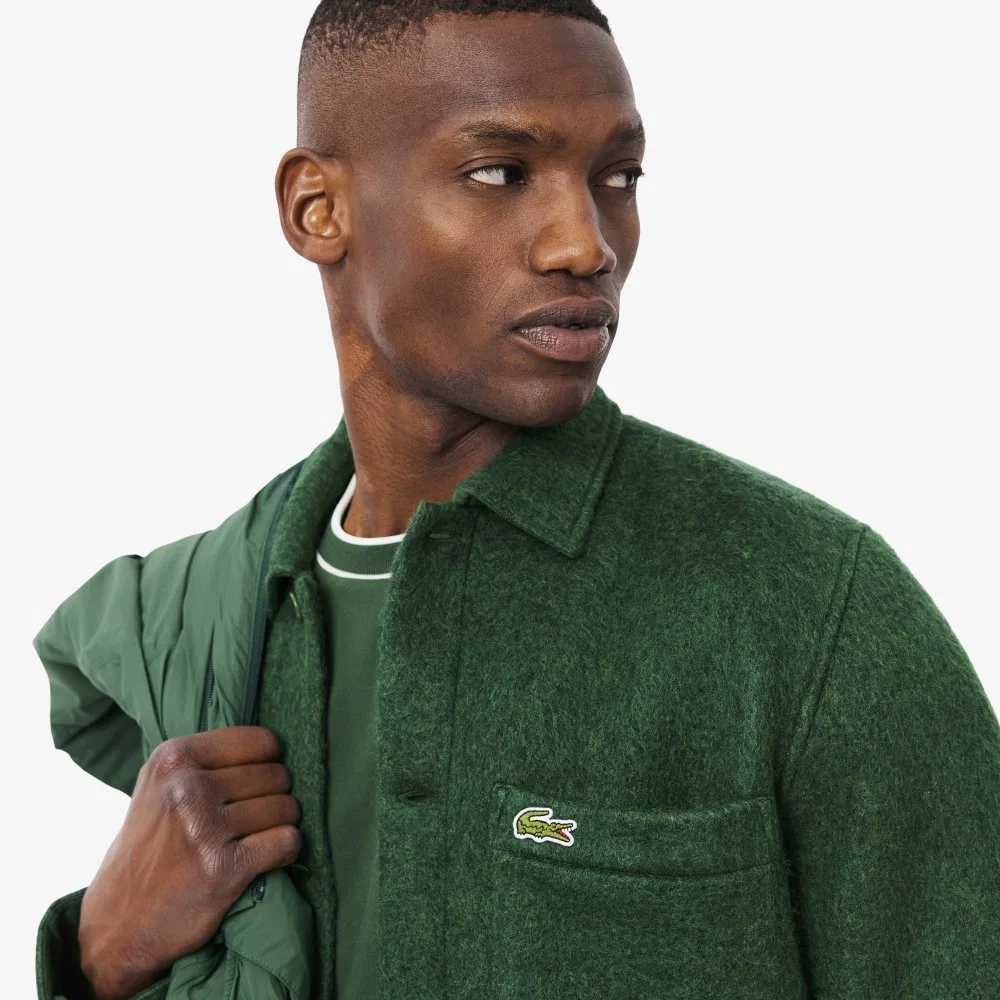 Мужская букле-рубашка зелёного цвета от Lacoste — фото 2