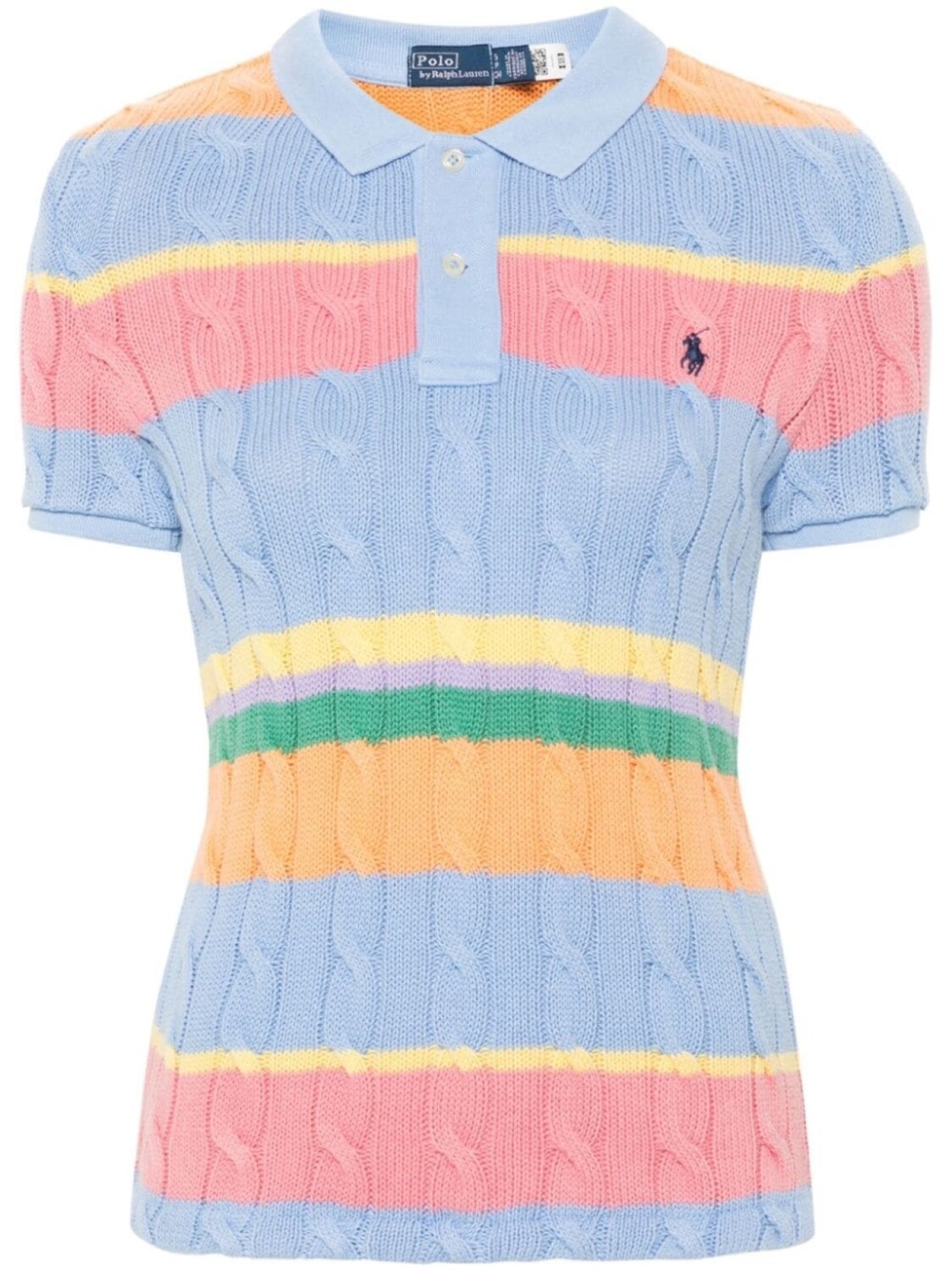 

Рубашка поло фактурной вязки в полоску Polo Ralph Lauren, синий