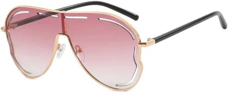 

Солнцезащитные очки UV400 — конфетные цвета, увеличенный размер, металлический панк, для женщин и мужчин, для бега и занятий спортом на открытом воздухе UYPTK, Purple Red