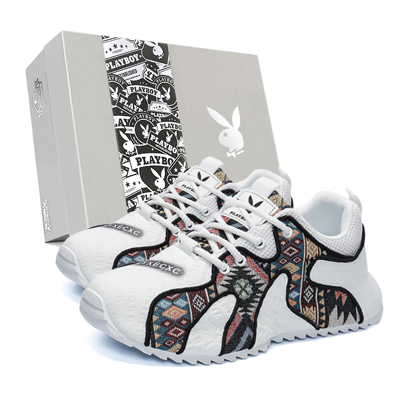 

Низкие повседневные туфли мужские Playboy, White Red