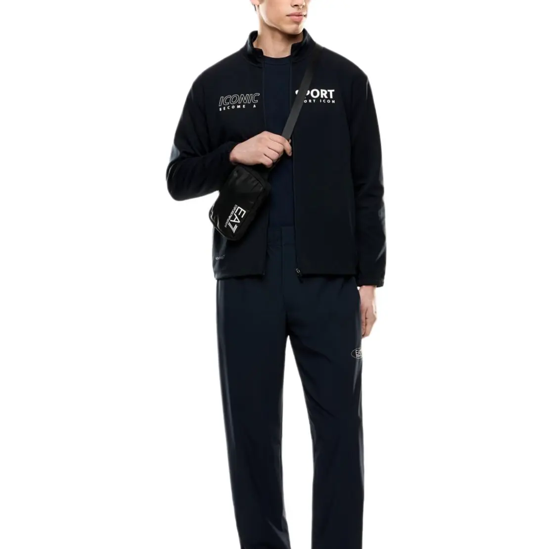 Толстовка Ea7 с высоким воротником и молнией EMPORIO ARMANI, синий — фото 3