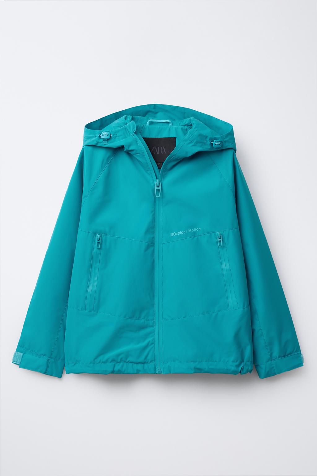 

Легкая водоотталкивающая куртка с капюшоном ZARA, цвет Turquoise