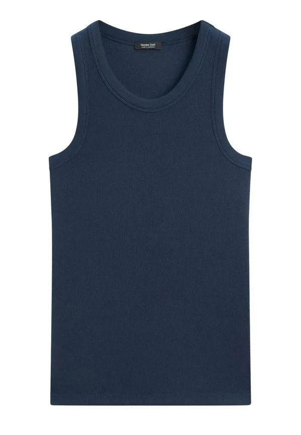 Футболка с коротким рукавом и контрастными деталями Massimo Dutti, Mottled Dark Blue — фото 4