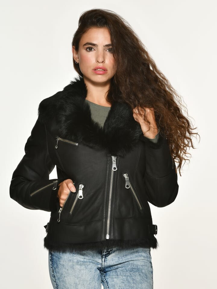 

Кожаная куртка Maze Lammfelljacke Exford, черный