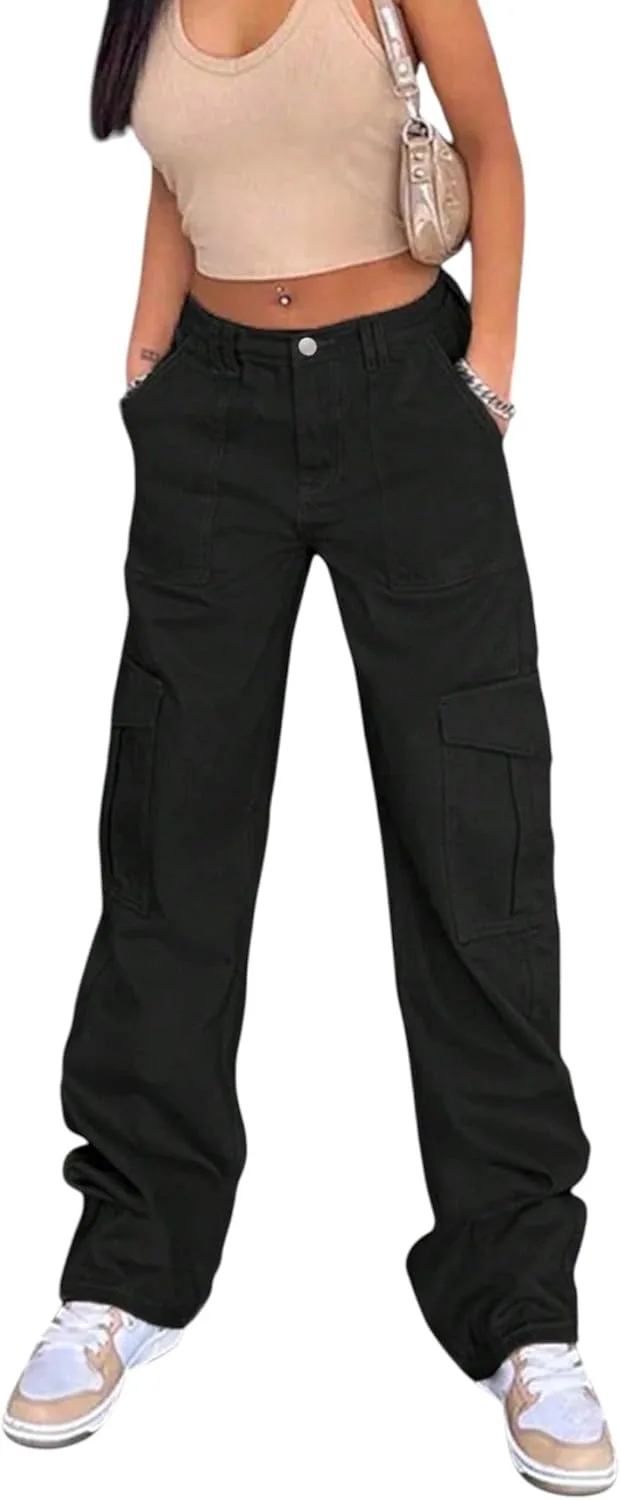 

Женские карго-штаны baggy low rise straight wide leg с 6 карманами EXPJEAS