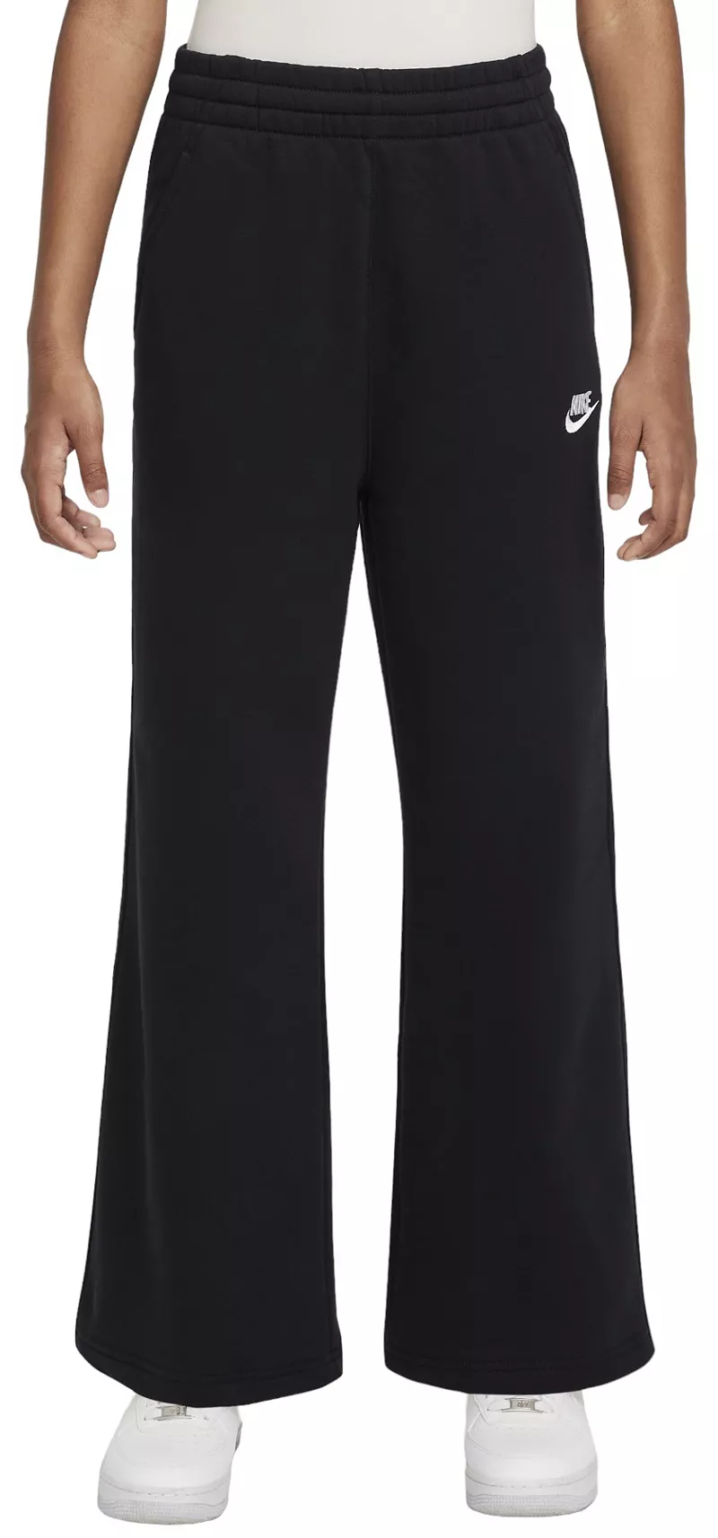 

Широкие флисовые брюки Nike Sportswear Club для девочек, черный