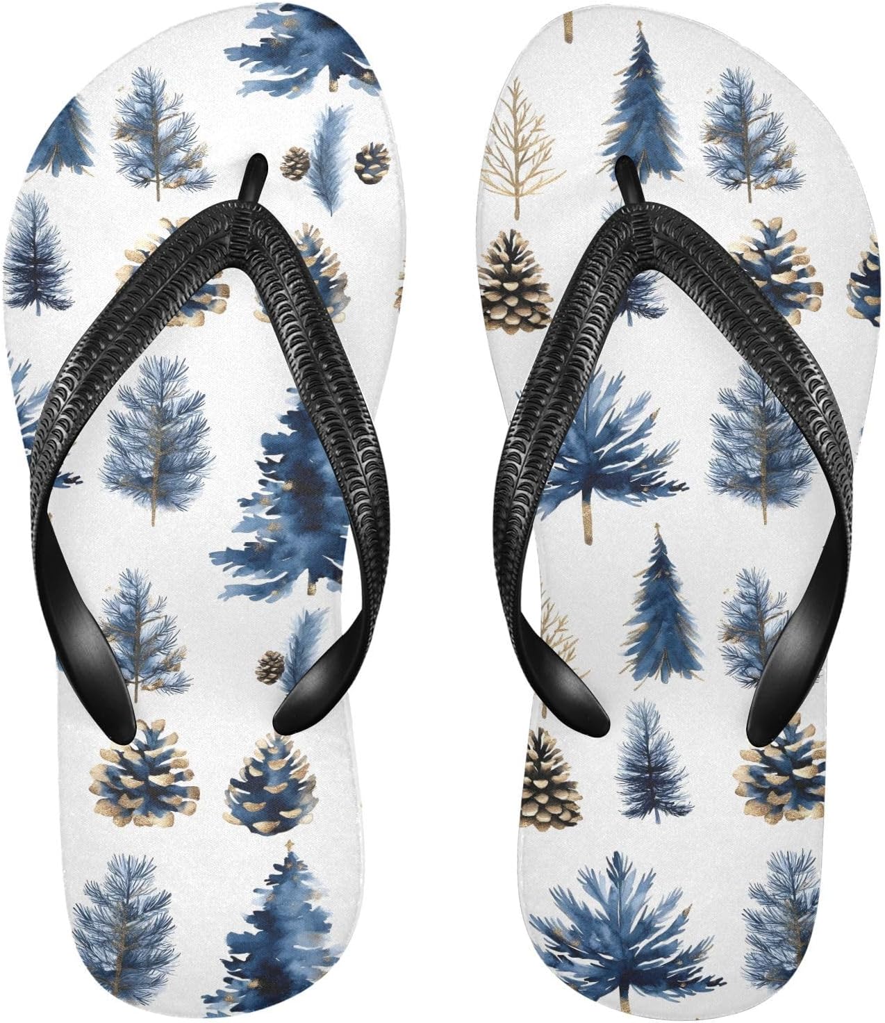 

Женские и мужские пляжные летние сандалии с синими шишками сосны, для душа