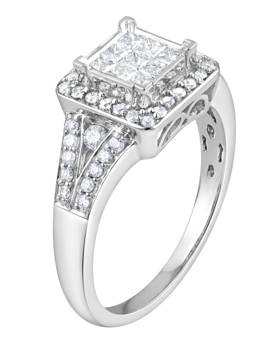 

Бриллиантовое кольцо (3/4 карата) из белого золота 10 карат Macy's, 10k White Gold