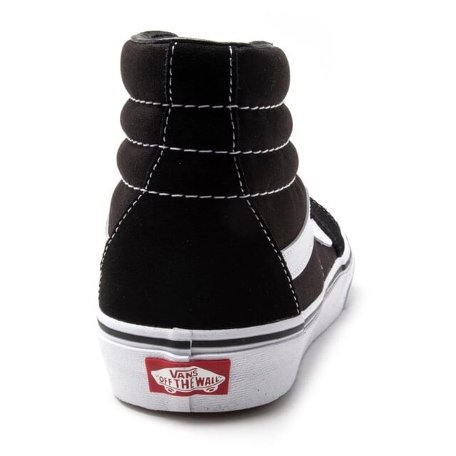Мужские кроссовки sk8 hi top парусиновые кожаные на шнуровке белые Vans, черный — фото 2