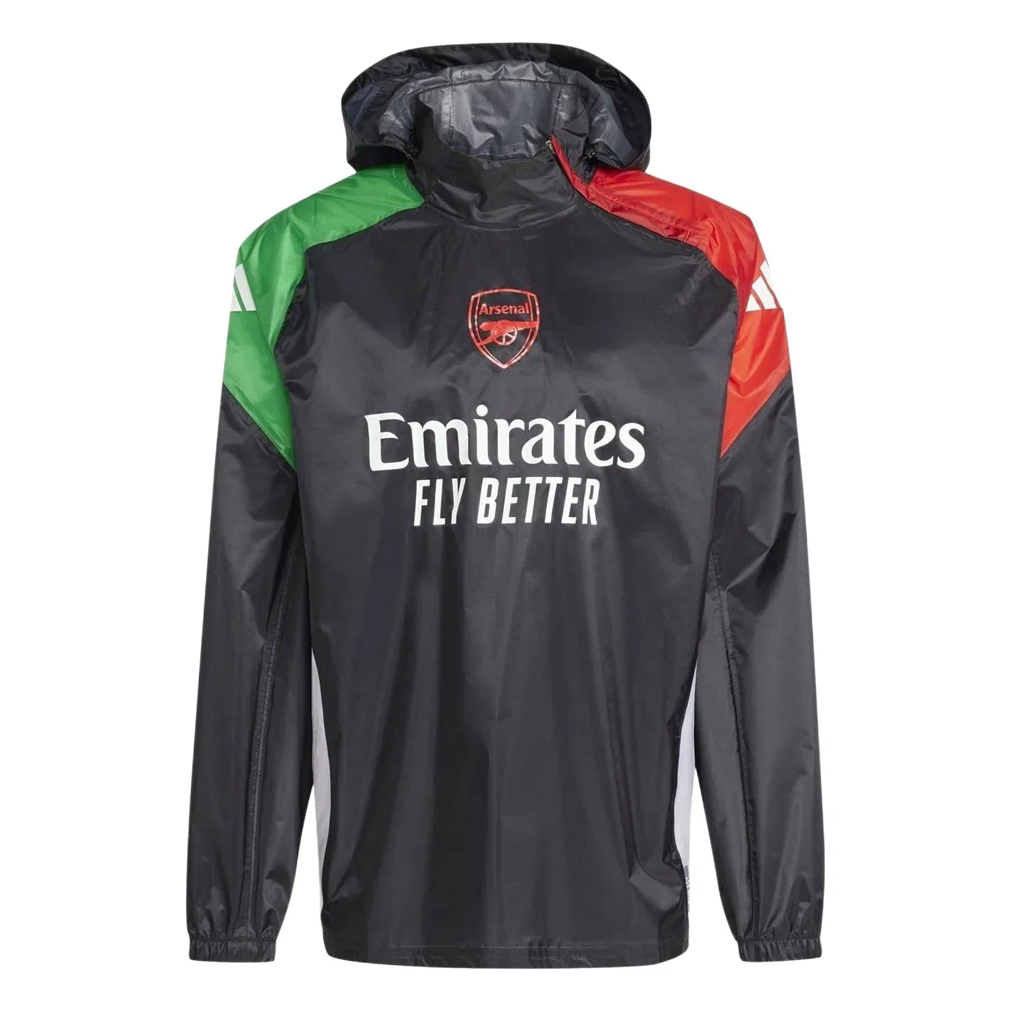 Куртка Arsenal мужская, черная, с отстегивающимся капюшоном Adidas, Black