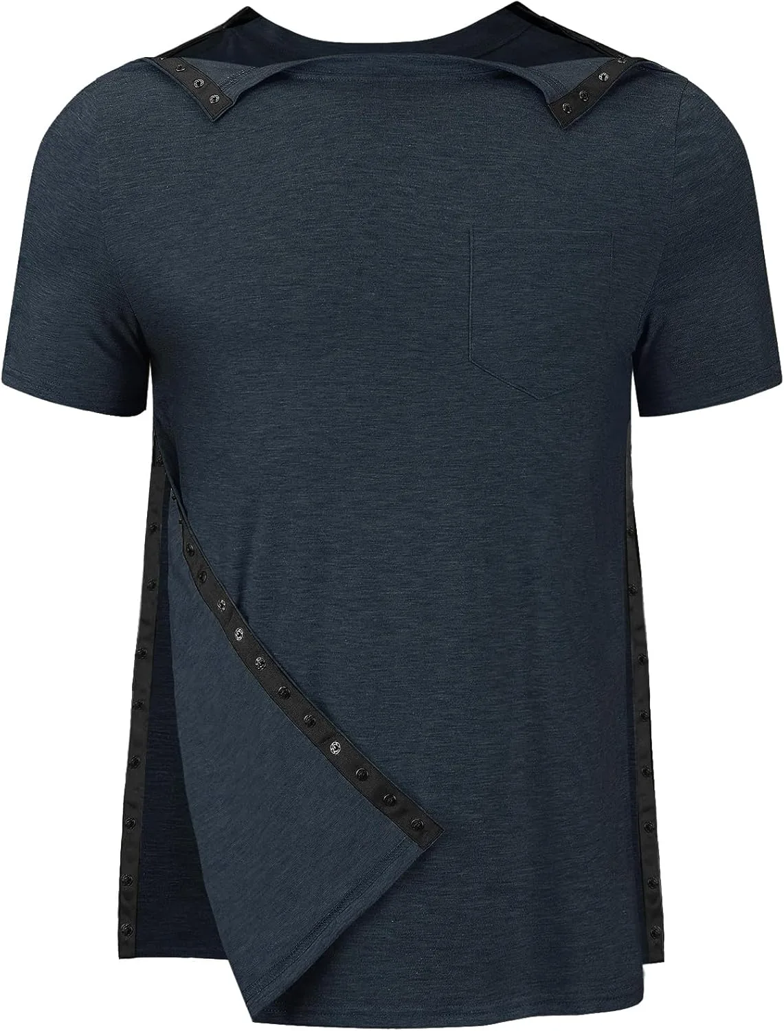 

Мужская рубашка для восстановления после операции на плече с коротким рукавом и застежкой на боку Tfovorlein